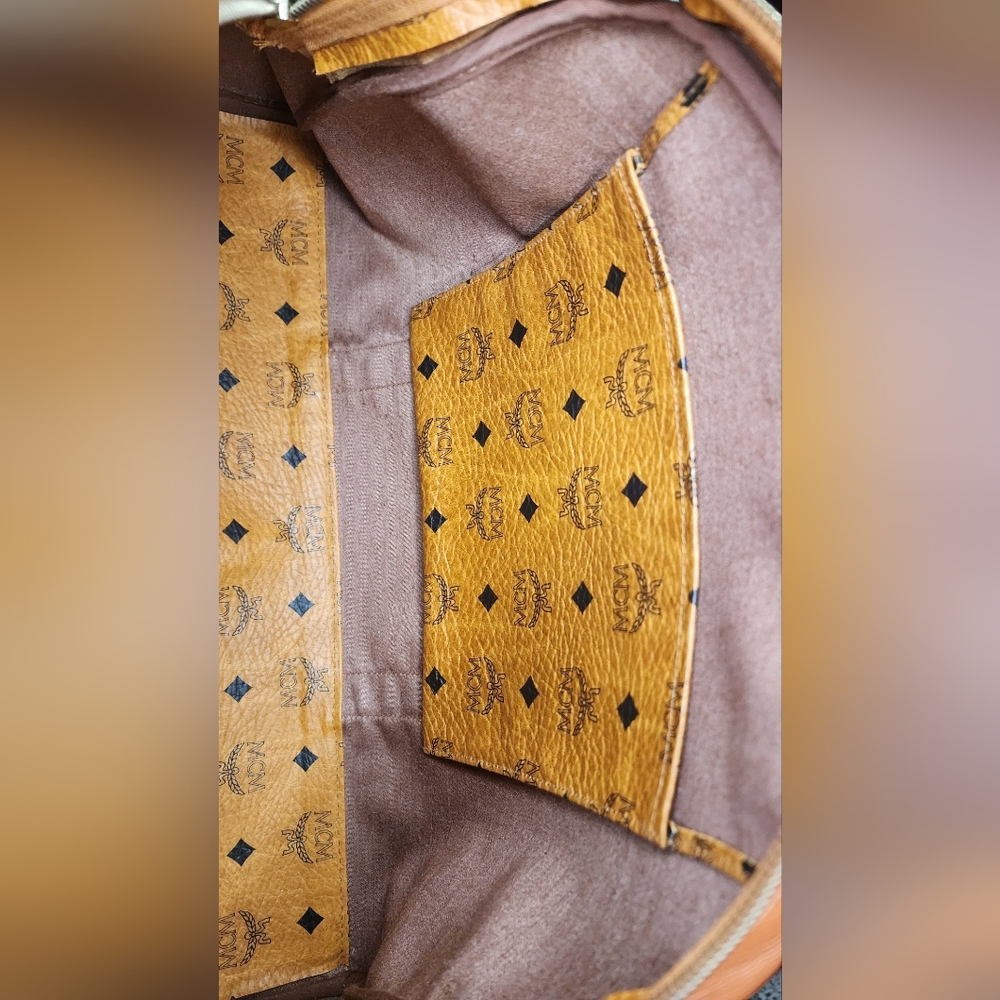MCM Vintage Cognac Monogram Visetos Dome Zip Tote LARGE - Picture 15 of 16